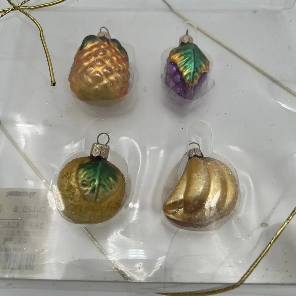 Oberfrankische Mini Glass Fruit Shaped Glass Christmas Ornaments Poland
